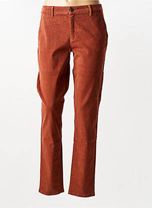 Pantalon chino tissage popeline taille normale orange COUTURIST femme