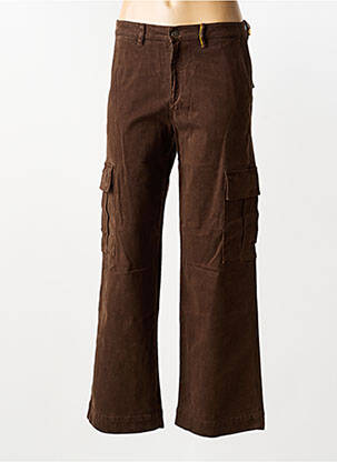 Pantalon cargo tissage popeline taille normale marron COUTURIST femme