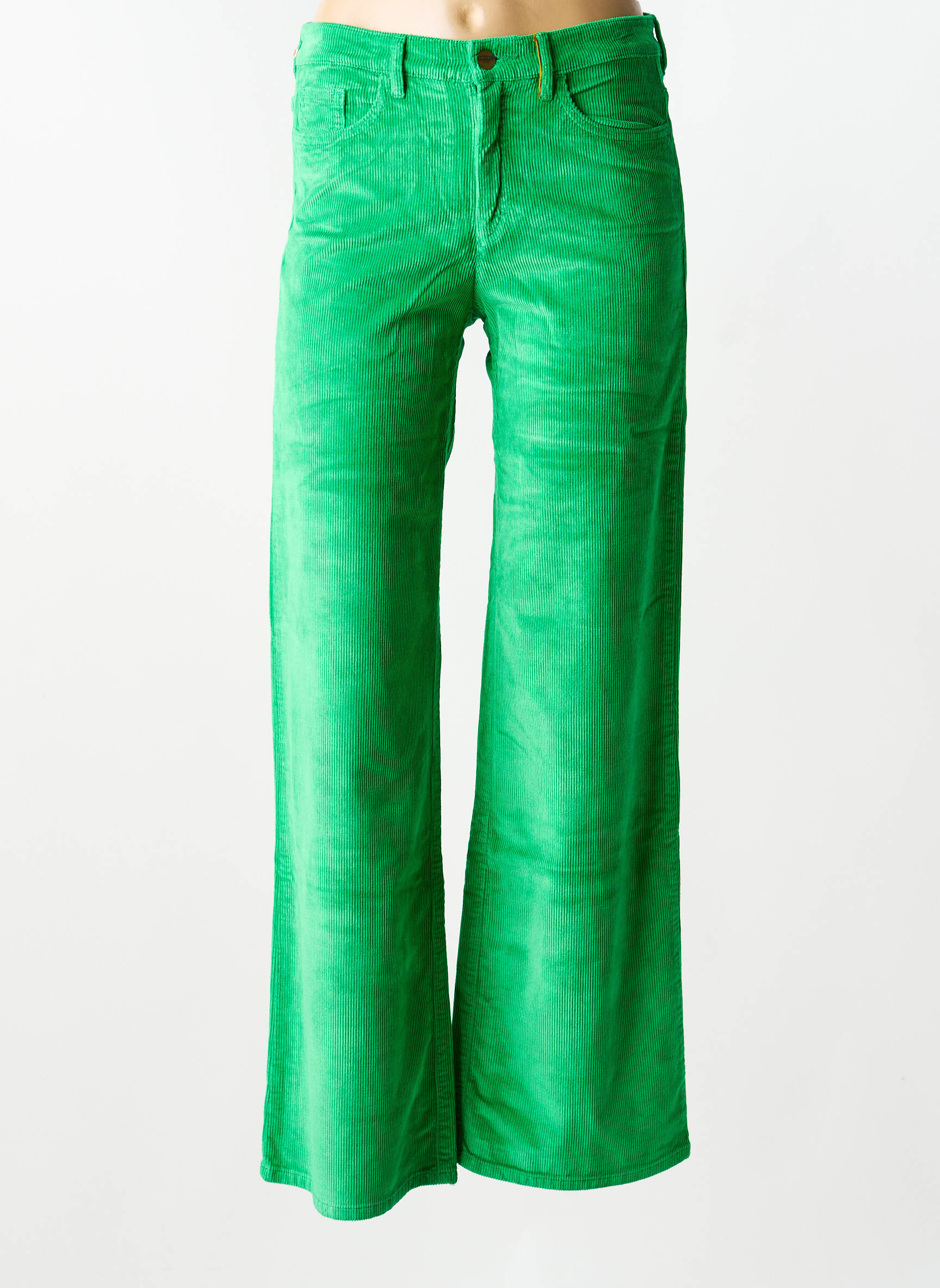 Pantalon flare stretch taille normale vert COUTURIST femme