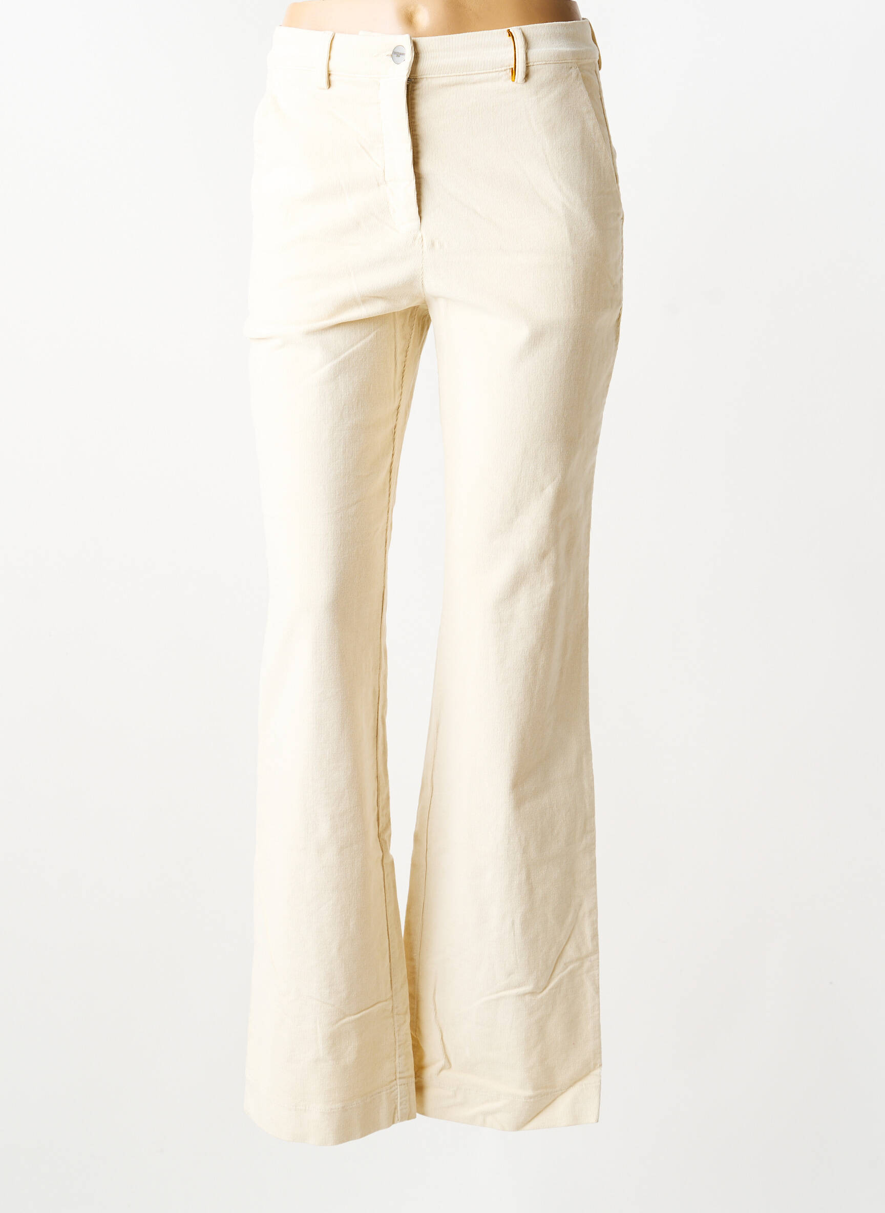 Pantalon flare stretch taille normale beige COUTURIST femme