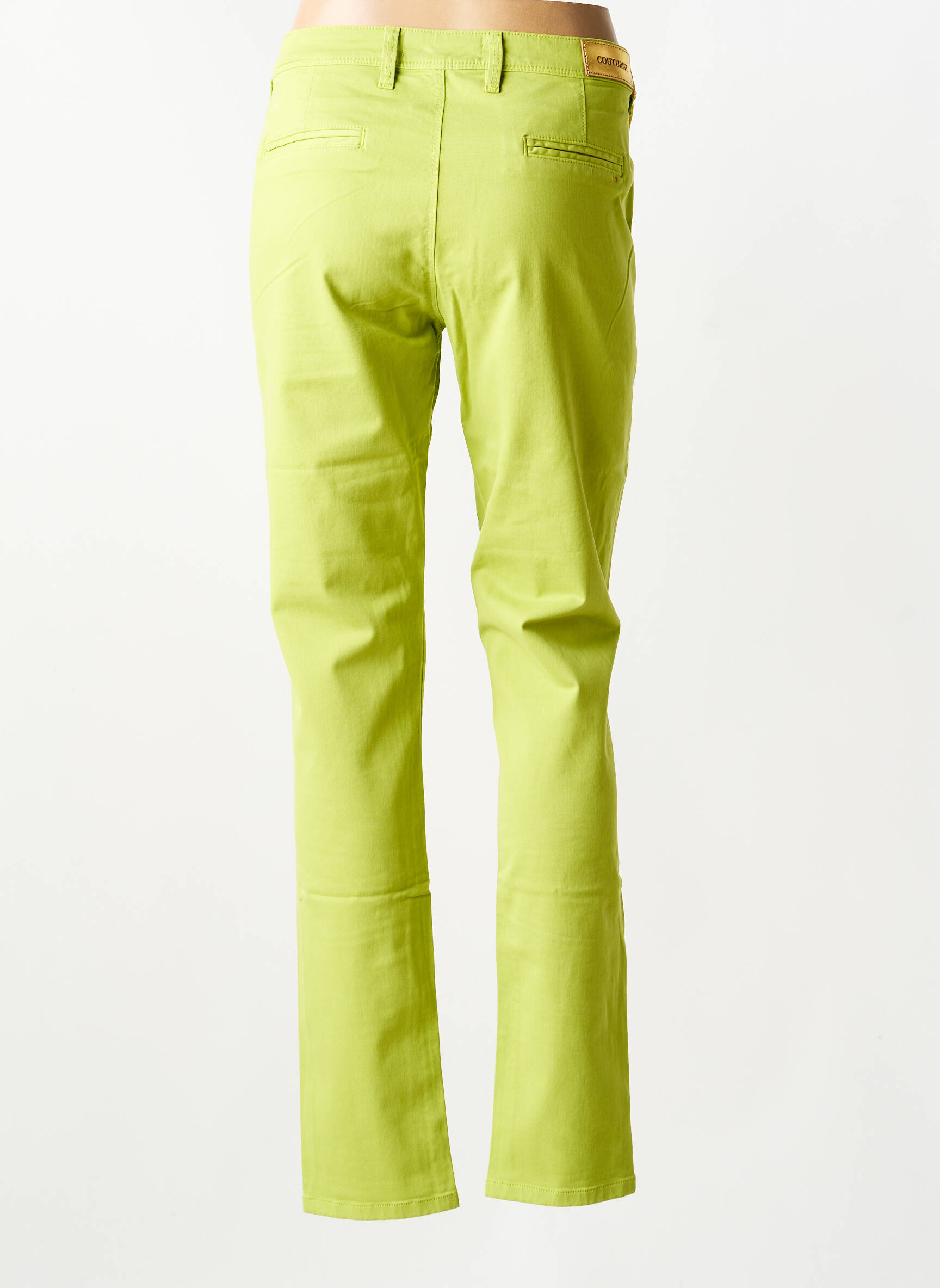 Pantalon chino tissage popeline taille normale vert COUTURIST femme