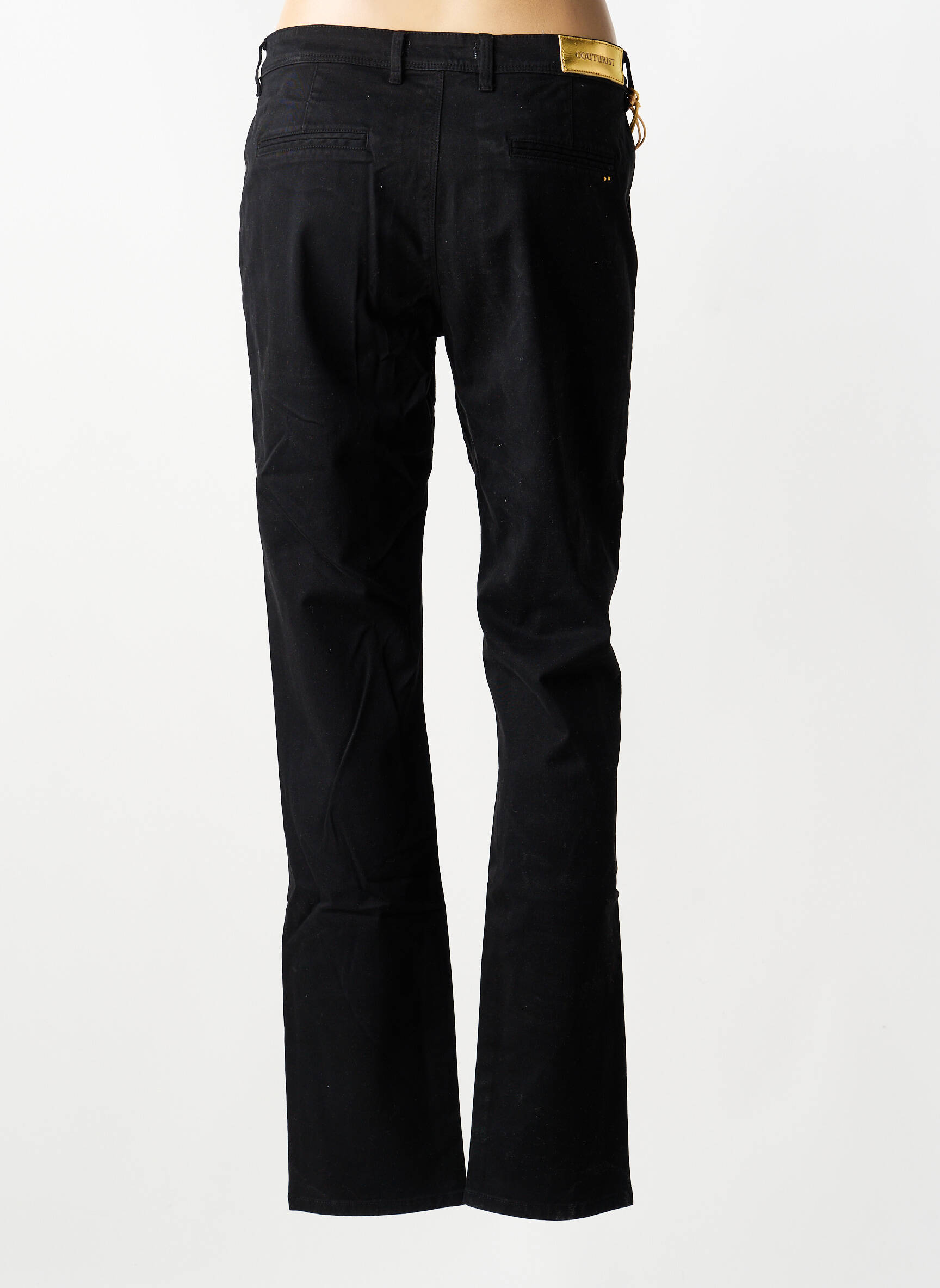 Pantalon chino tissage popeline taille normale noir COUTURIST femme