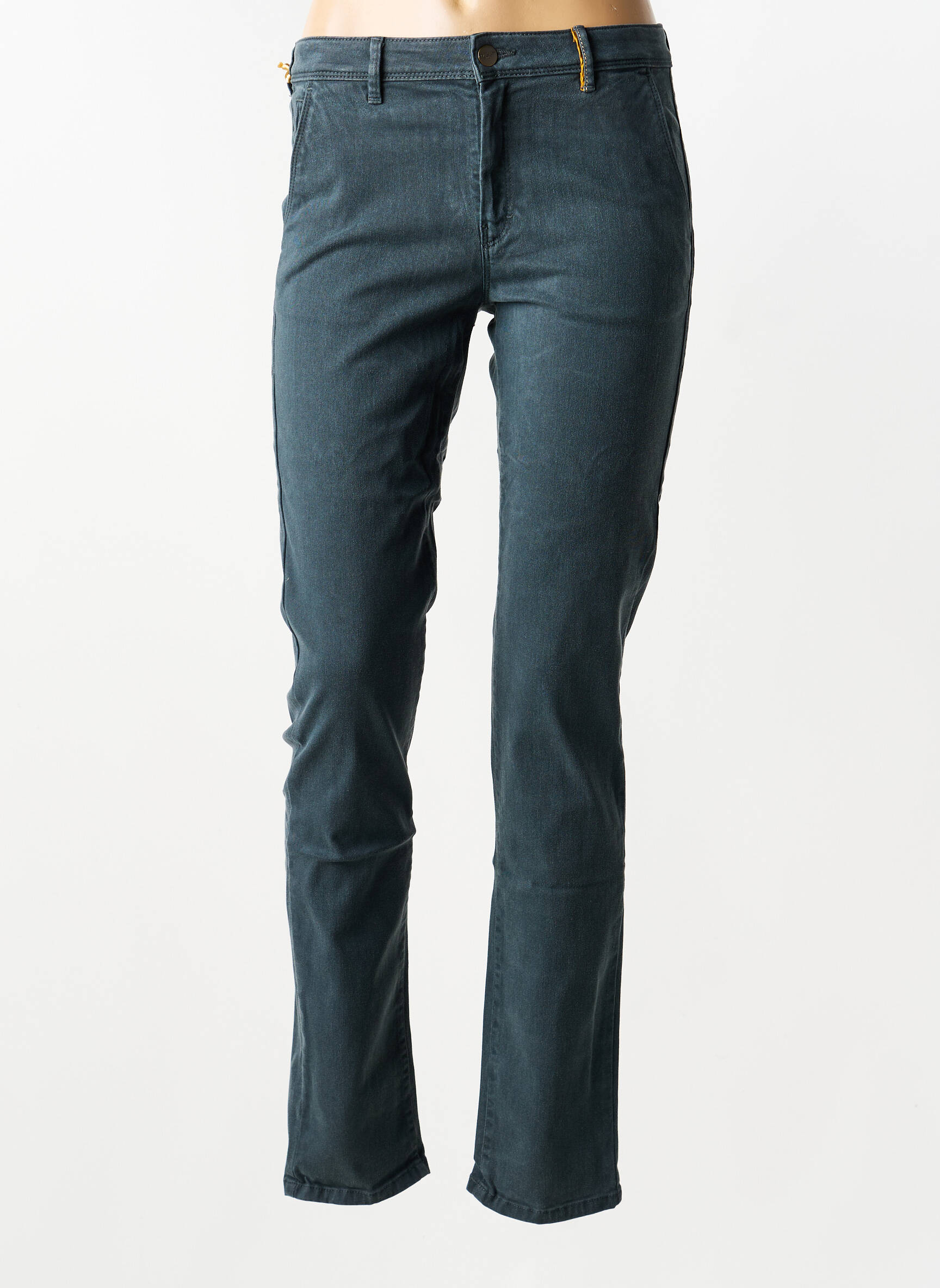 Pantalon chino tissage popeline taille normale gris COUTURIST femme