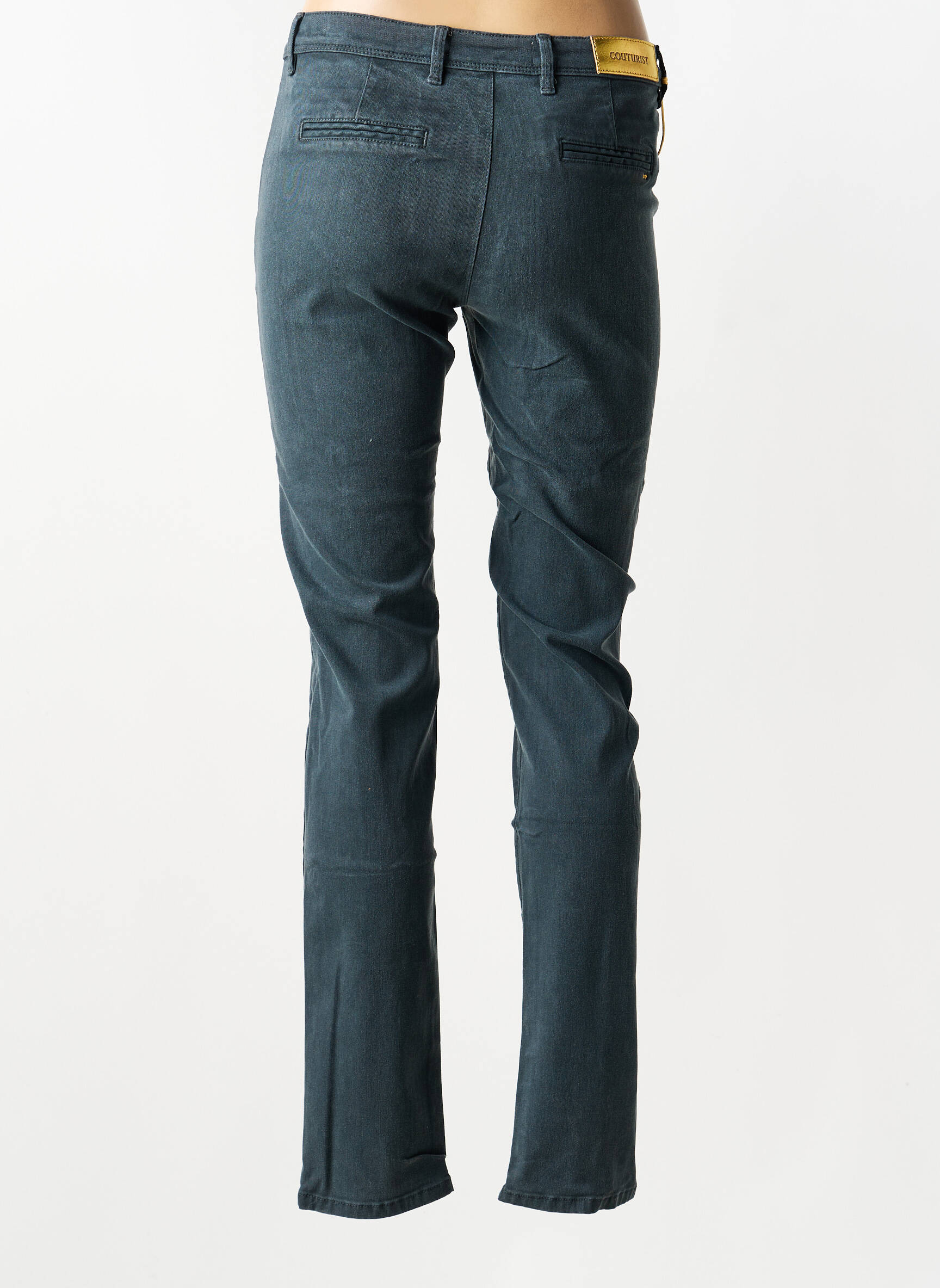 Pantalon chino tissage popeline taille normale gris COUTURIST femme