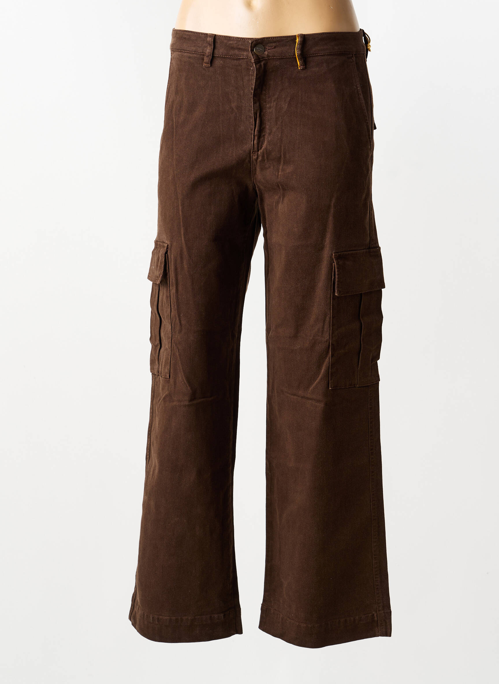 Pantalon cargo tissage popeline taille normale marron COUTURIST femme