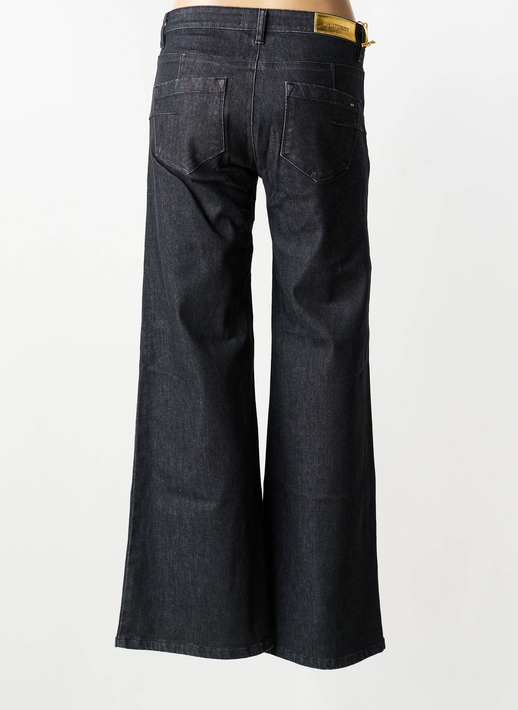 Jeans coupe large stretch taille haute bleu COUTURIST femme