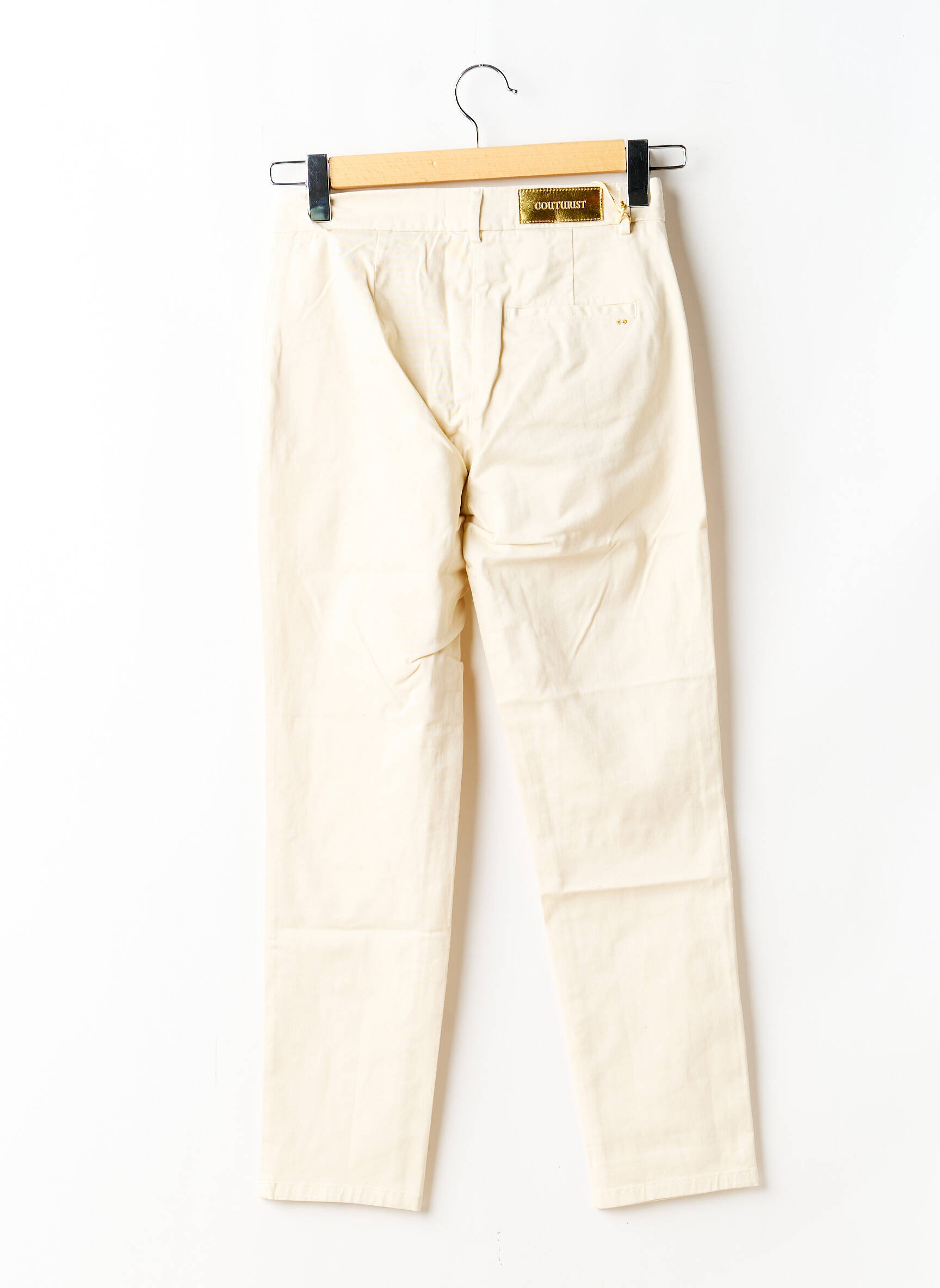 Pantalon chino tissage popeline taille normale beige COUTURIST femme