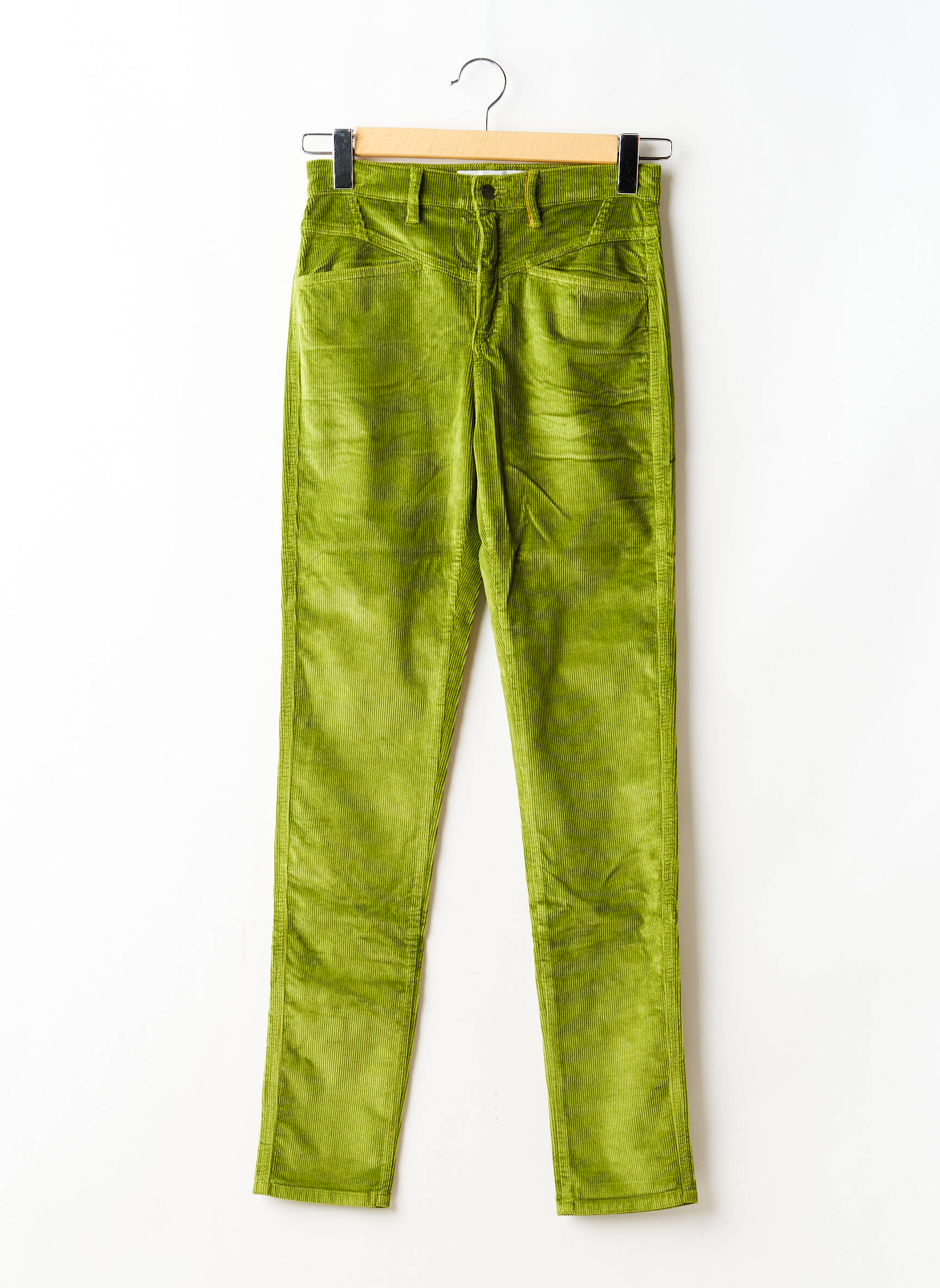 Pantalon slim stretch taille haute vert COUTURIST femme