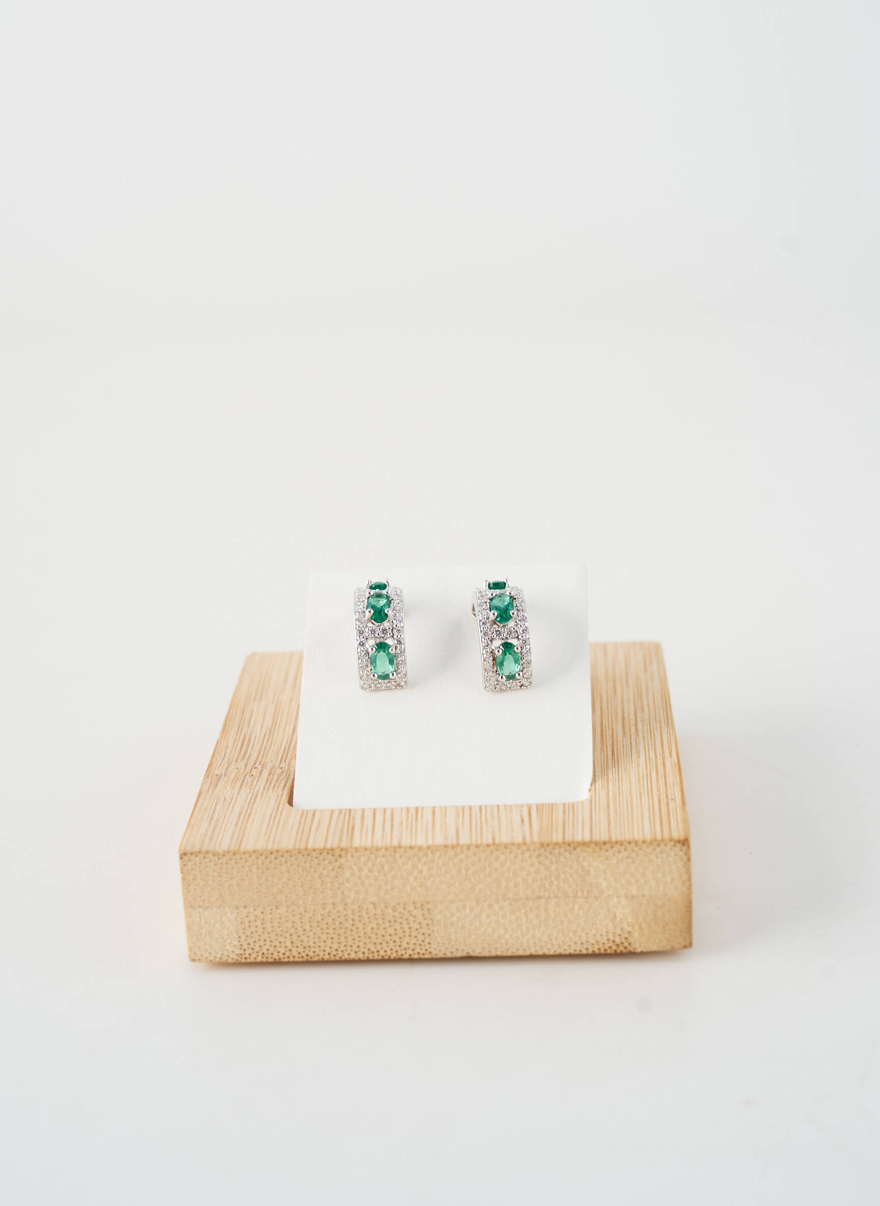 Boucles d’oreilles matériaux argent vert TATA GISELE femme