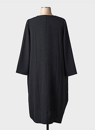 Robe mi-longue imprimé fantaisie manches longues noir G!OZE femme