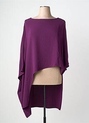 Tunique manches courtes col rond violet MAT. femme