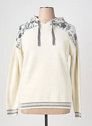 Sweat-shirt à capuche manches longues manches longues beige MERI & ESCA femme