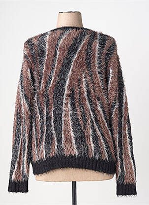 Pull coupe droite manches longues noir MARBLE femme