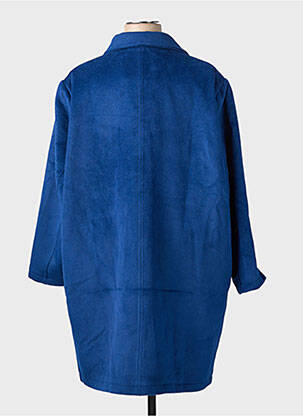 Manteau long coupe droite sans capuche bleu CISO femme