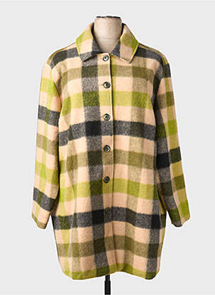 Manteau long coupe droite sans capuche vert CISO femme