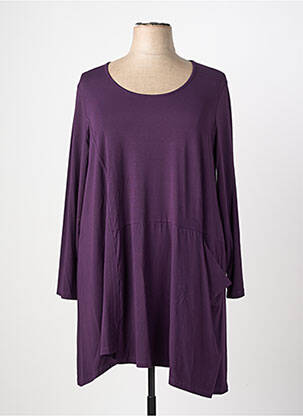 Tunique manches longues col rond violet G!OZE femme