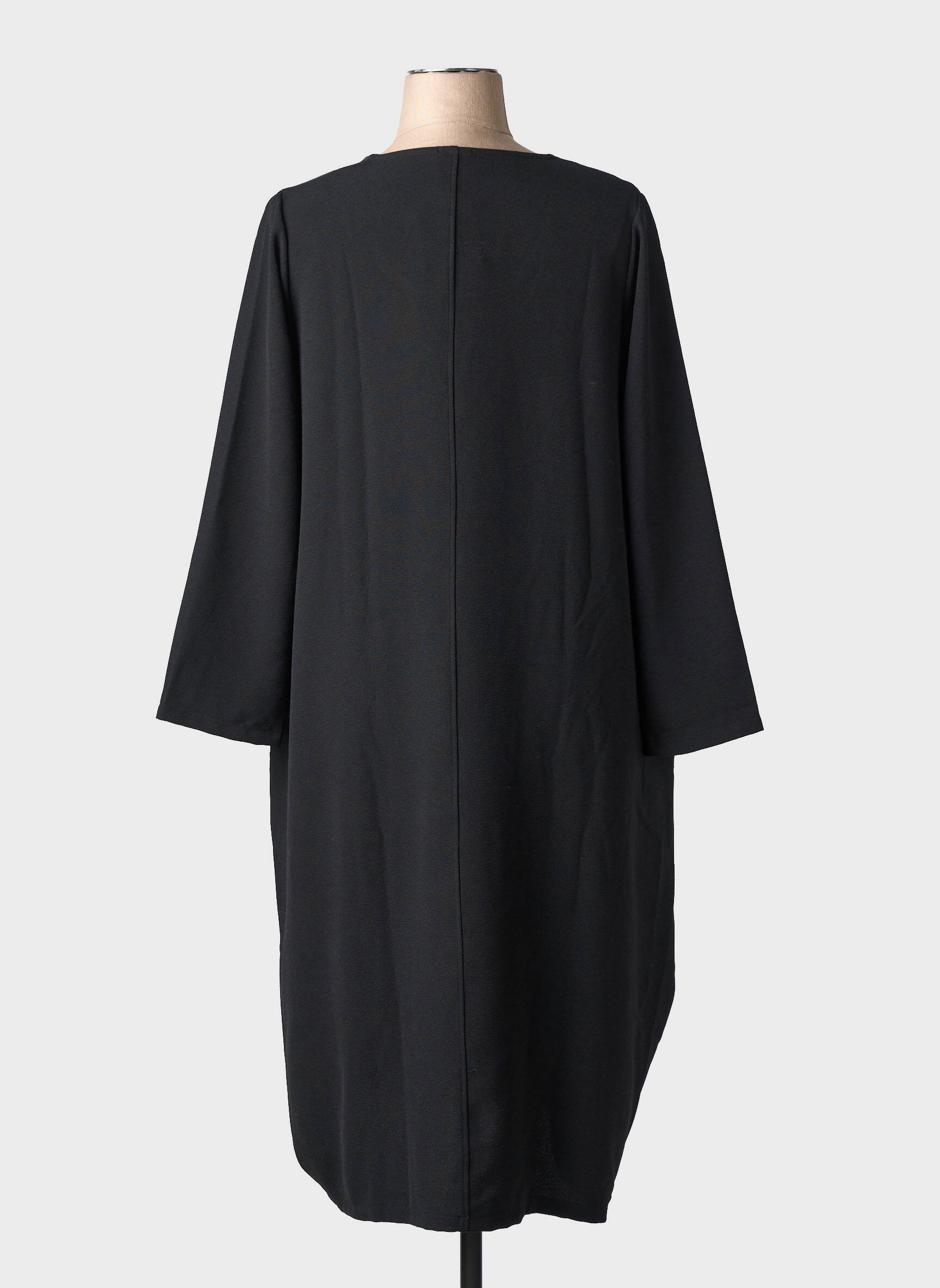 Robe mi-longue imprimé fantaisie manches longues noir G!OZE femme