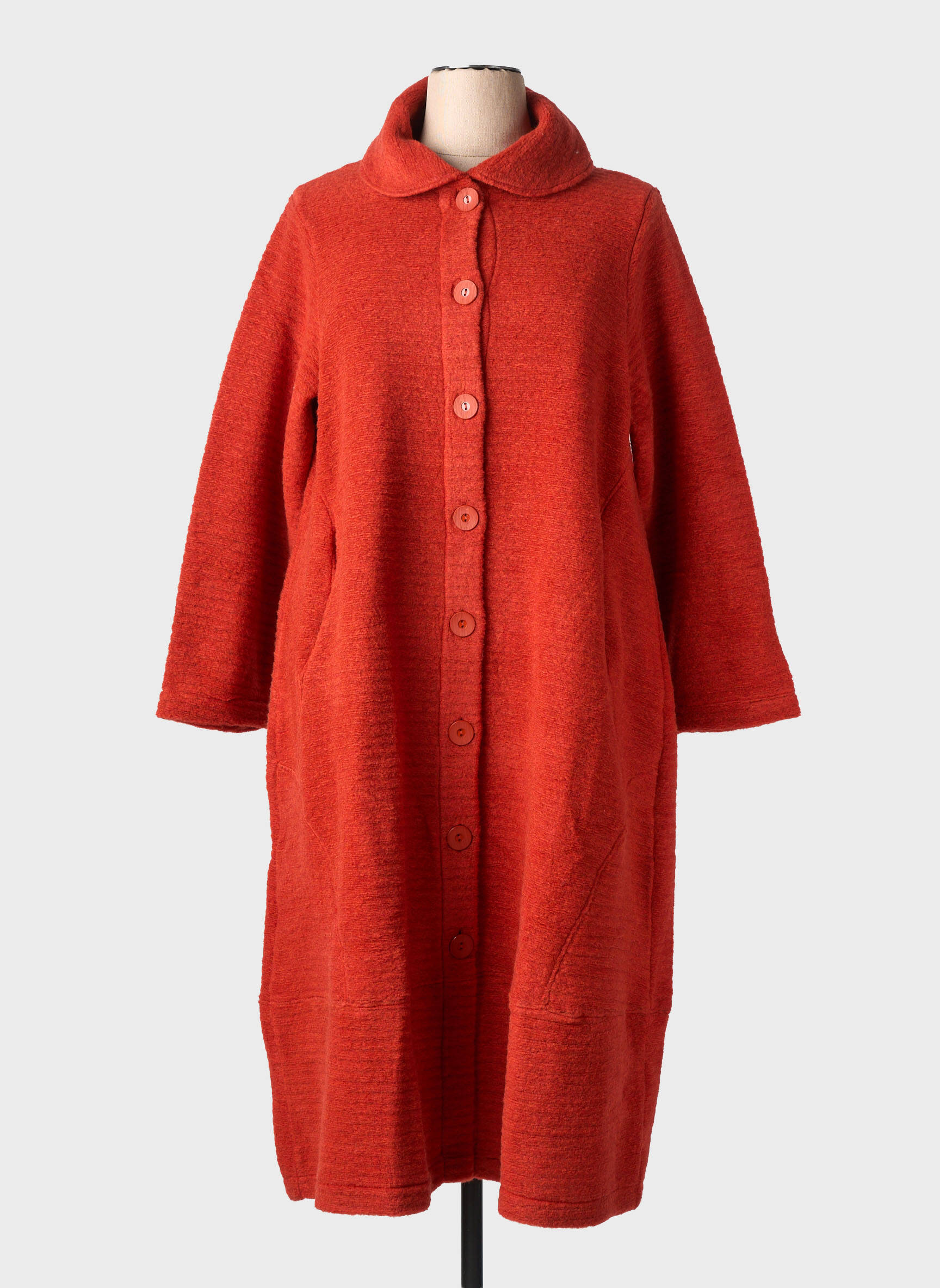 Manteau long coupe droite sans capuche orange G!OZE femme