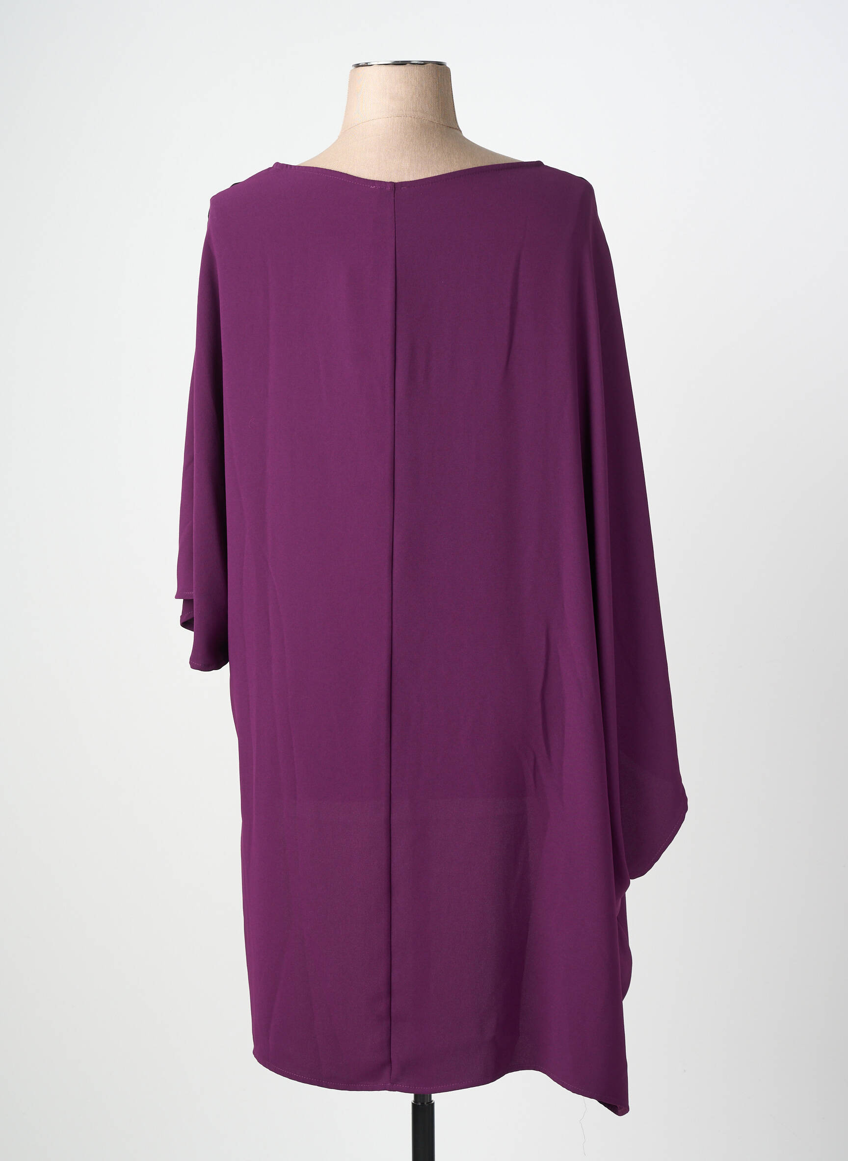 Tunique manches courtes col rond violet MAT. femme