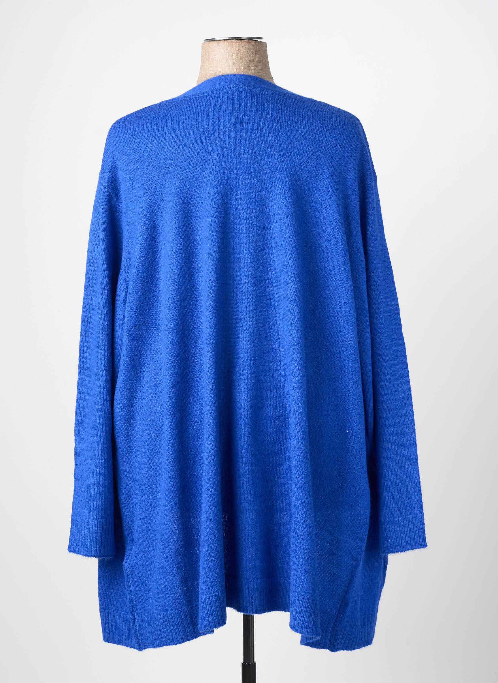 Gilet manches longues col v bleu CISO femme