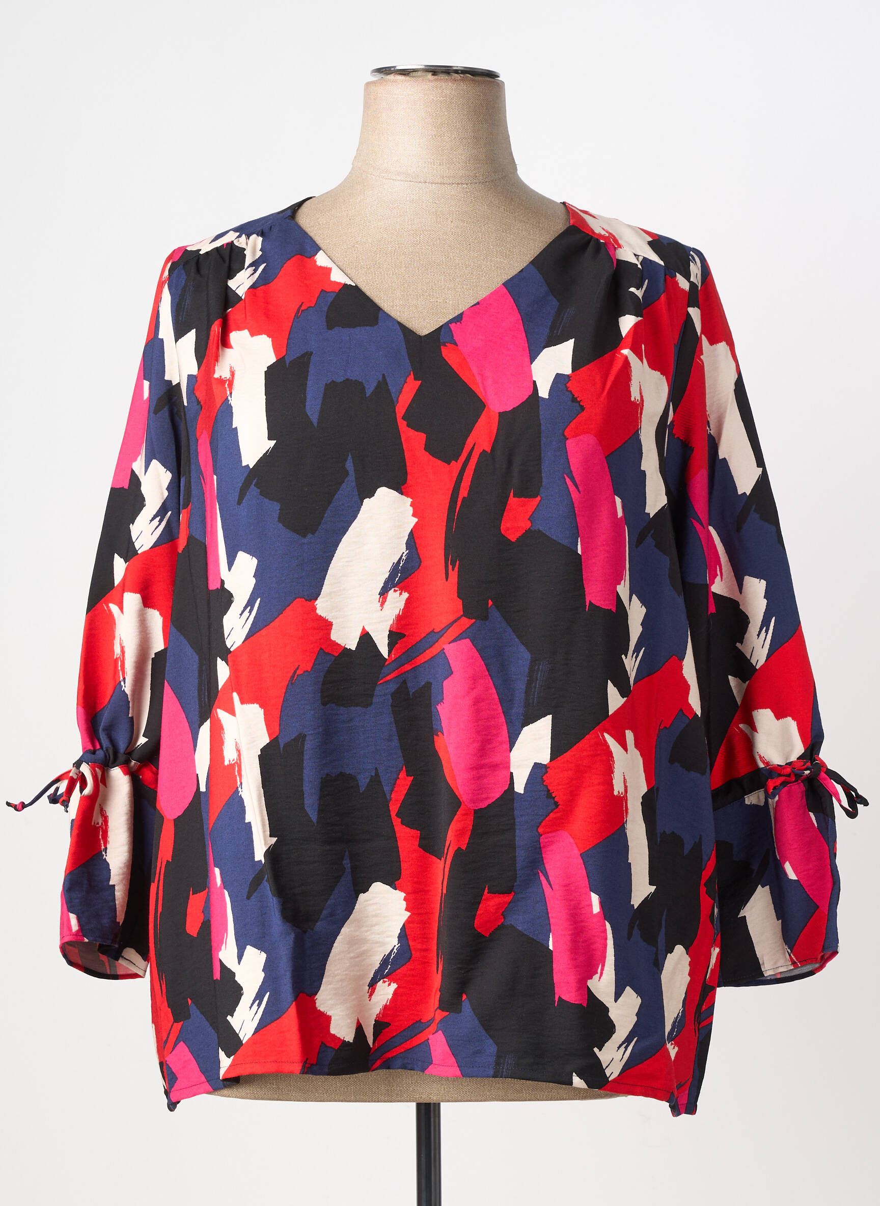 Blouse tissage popeline manches longues rouge GREGORY PAT femme