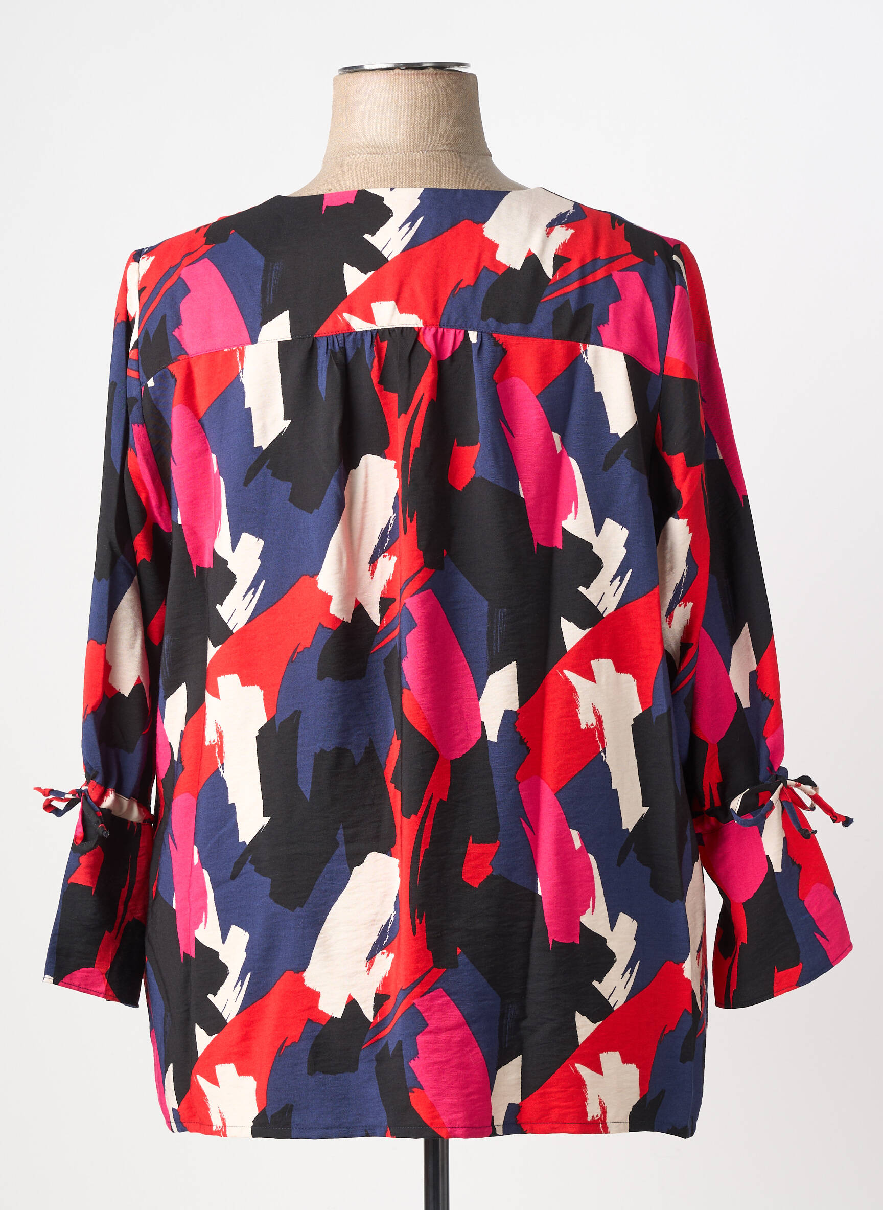 Blouse tissage popeline manches longues rouge GREGORY PAT femme