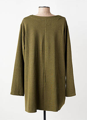 Pull tunique tissage chiné manches longues vert OLIVER JUNG femme
