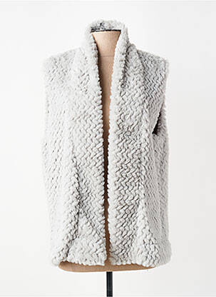 Gilet sans manche coupe cintrée gris POISSONS BLANCS femme