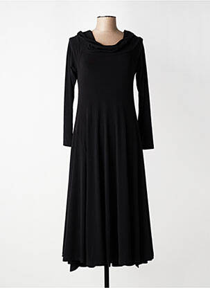 Robe longue manches longues manches longues noir MAT. femme