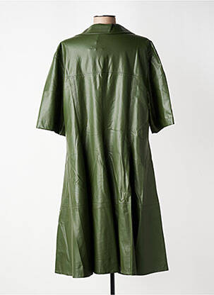 Robe mi-longue manches courtes manches courtes vert MAT. femme