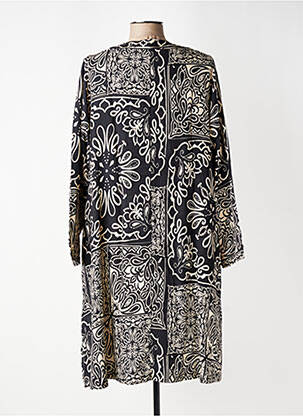 Robe mi-longue imprimé fantaisie manches longues noir G!OZE femme