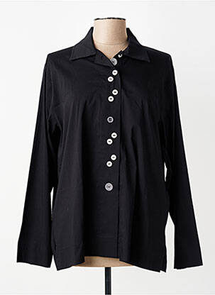 Chemisier coupe cintrée manches longues noir KOKOMARINA femme