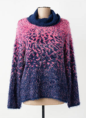 Pull stretch manches longues bleu MARBLE femme