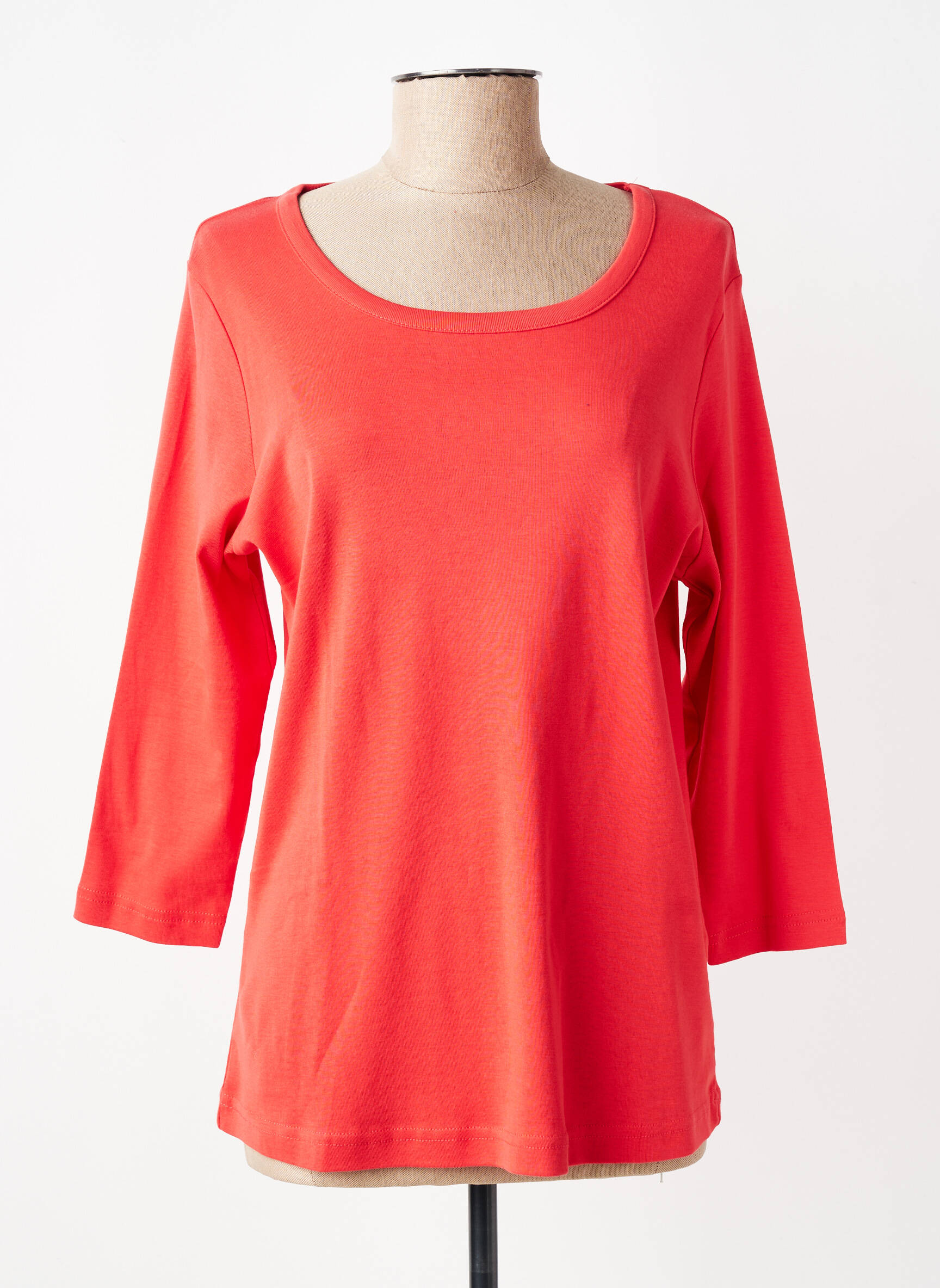 T-shirt manches 3/4 manches 3/4 rouge IMITZ femme