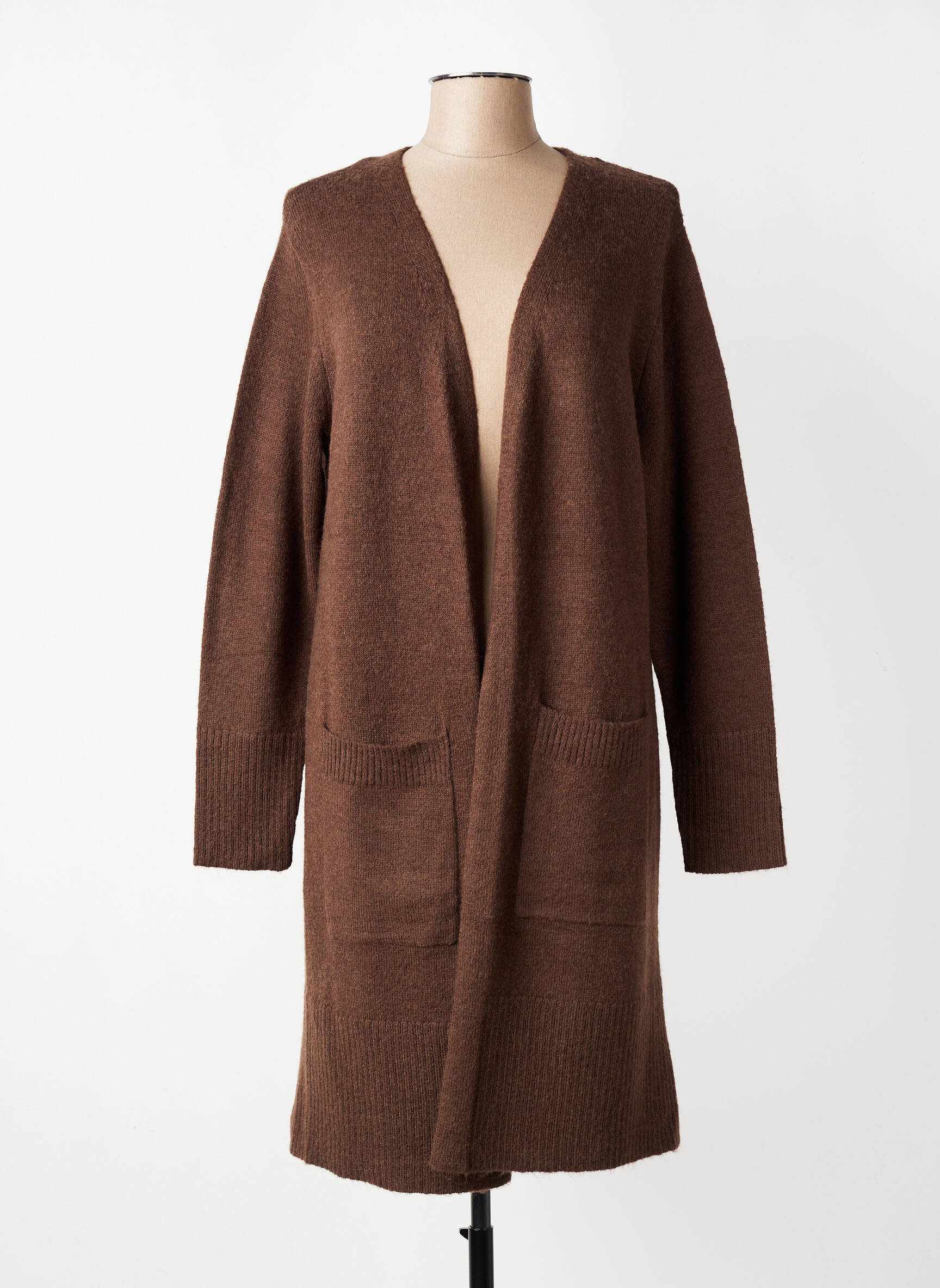 Gilet manches longues stretch marron CISO femme