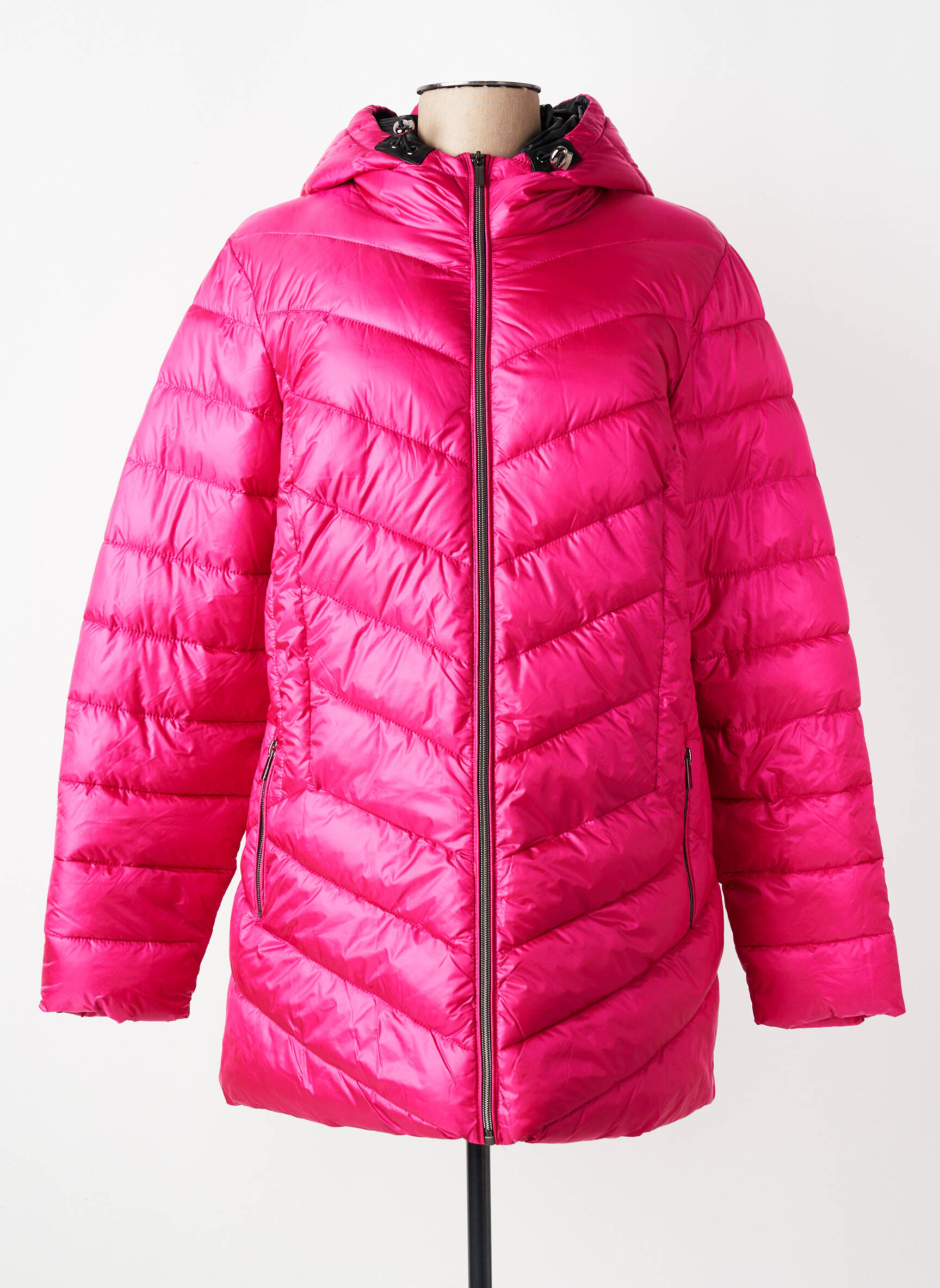 Doudoune manches longues a capuche rose CISO femme