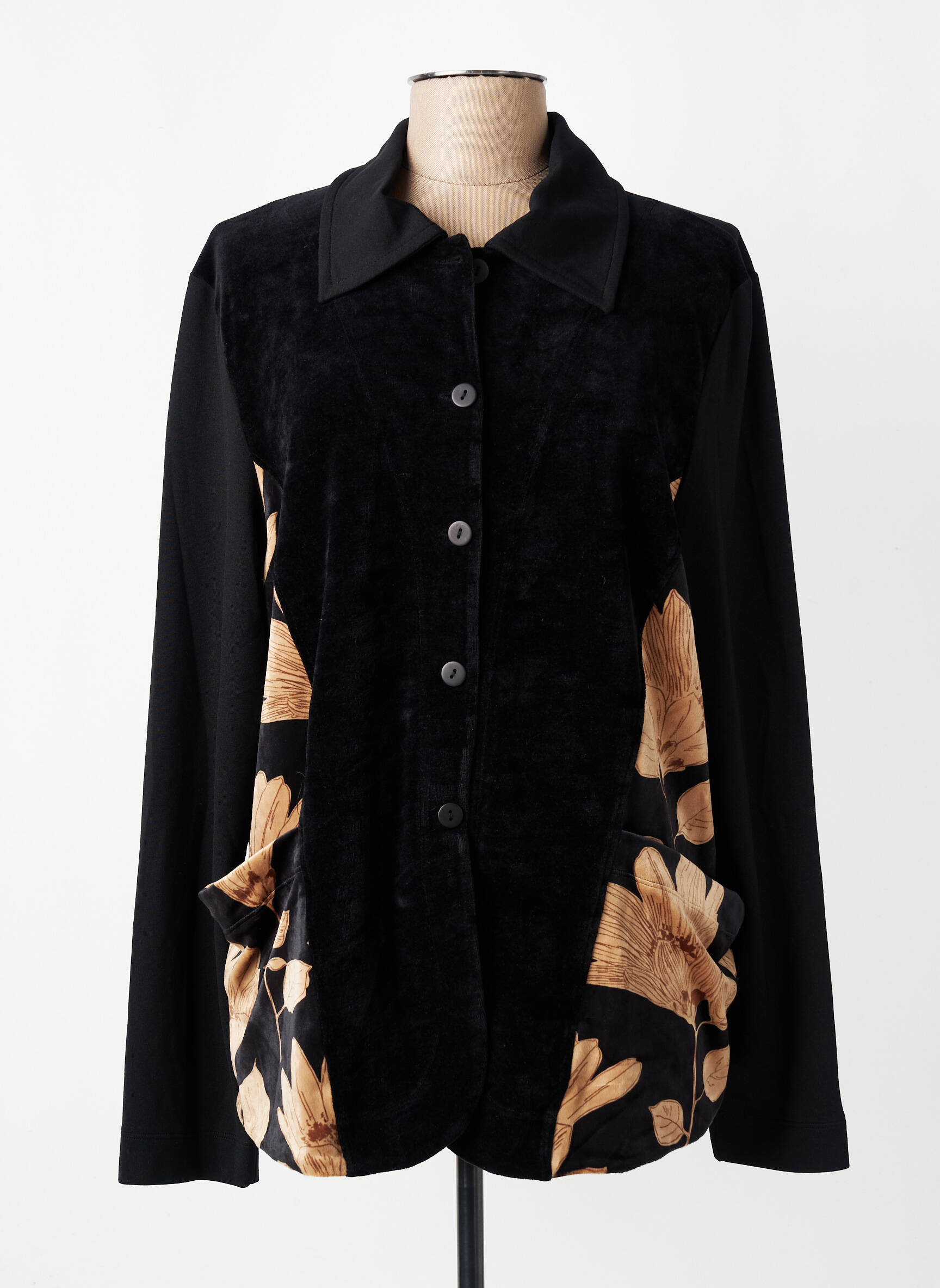 Veste chic poches noir ALEMBIKA femme