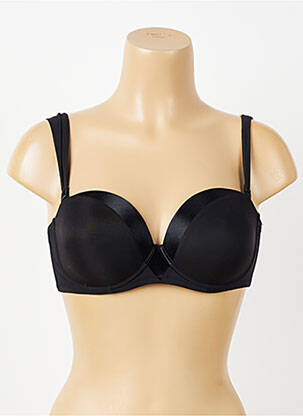 Soutien-gorge effet matière satinée haut soutien-gorge moulé noir IMPLICITE femme