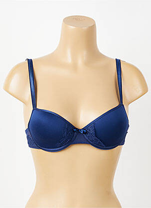 Soutien-gorge effet matière satinée haut soutien-gorge moulé bleu PASSIONATA femme