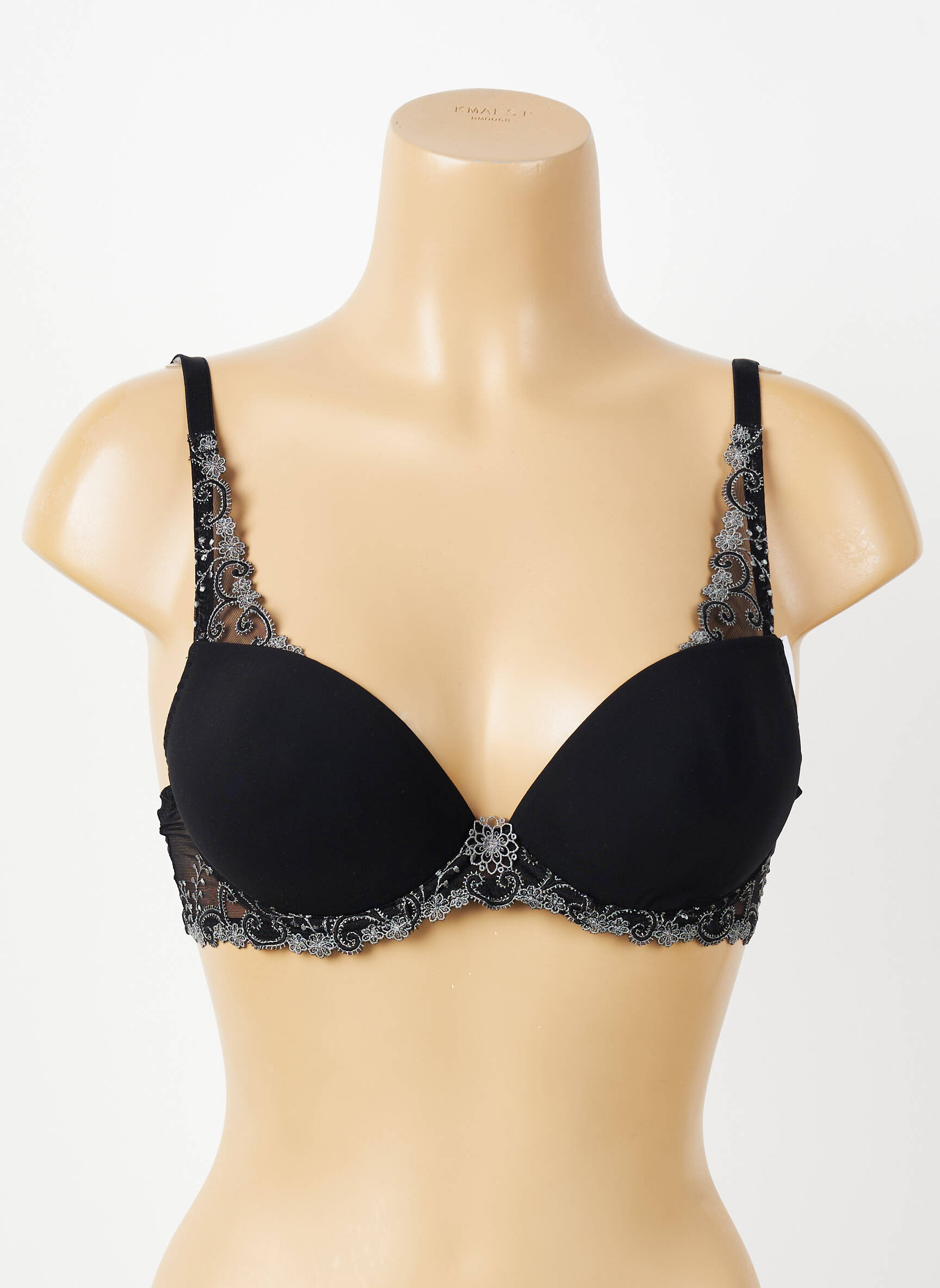 Soutien-gorge effet matière satinée haut soutien-gorge push-up noir SIMONE PERELE femme