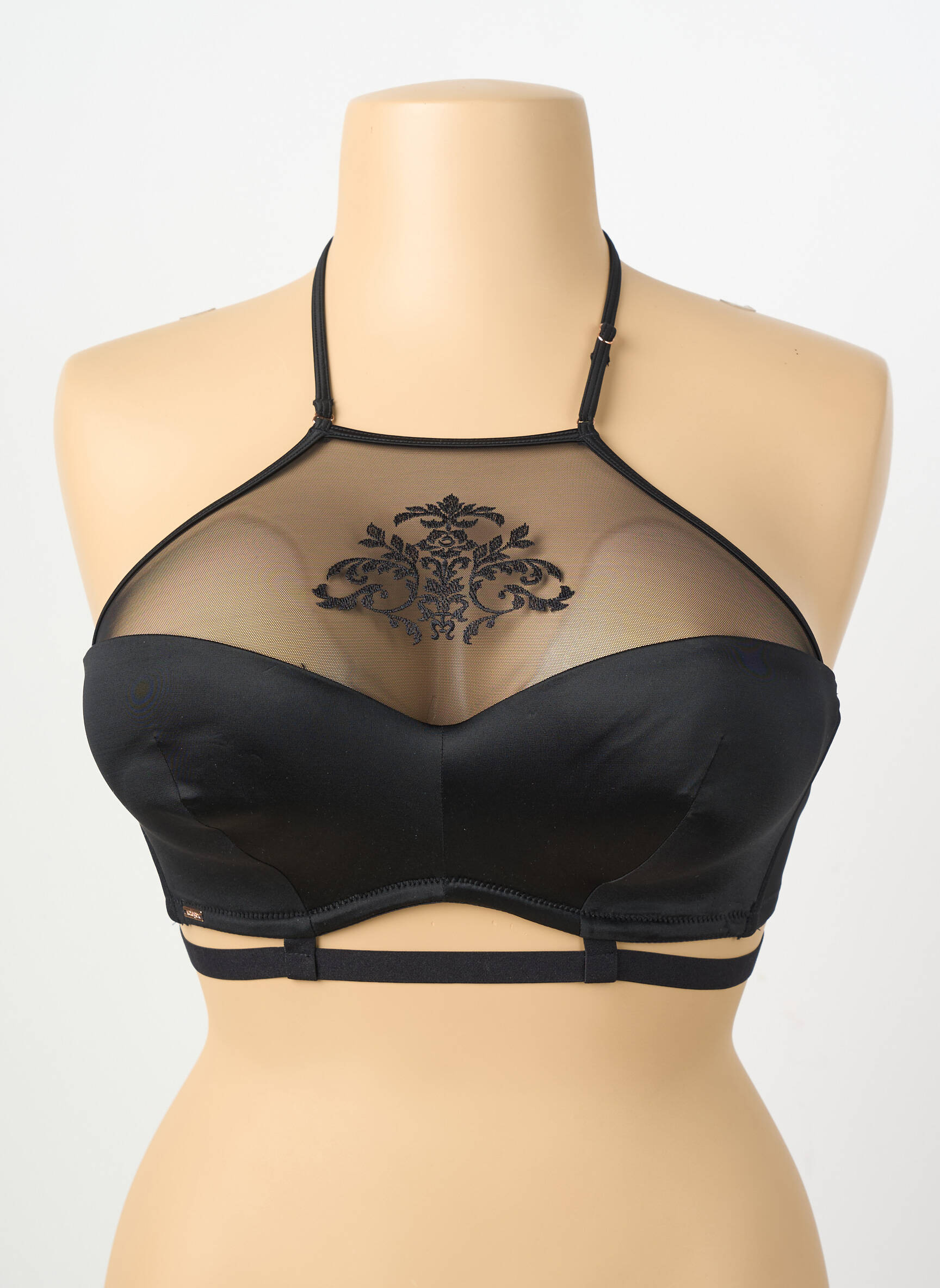 Soutien-gorge broderie haut soutien-gorge moulé noir VALEGE femme