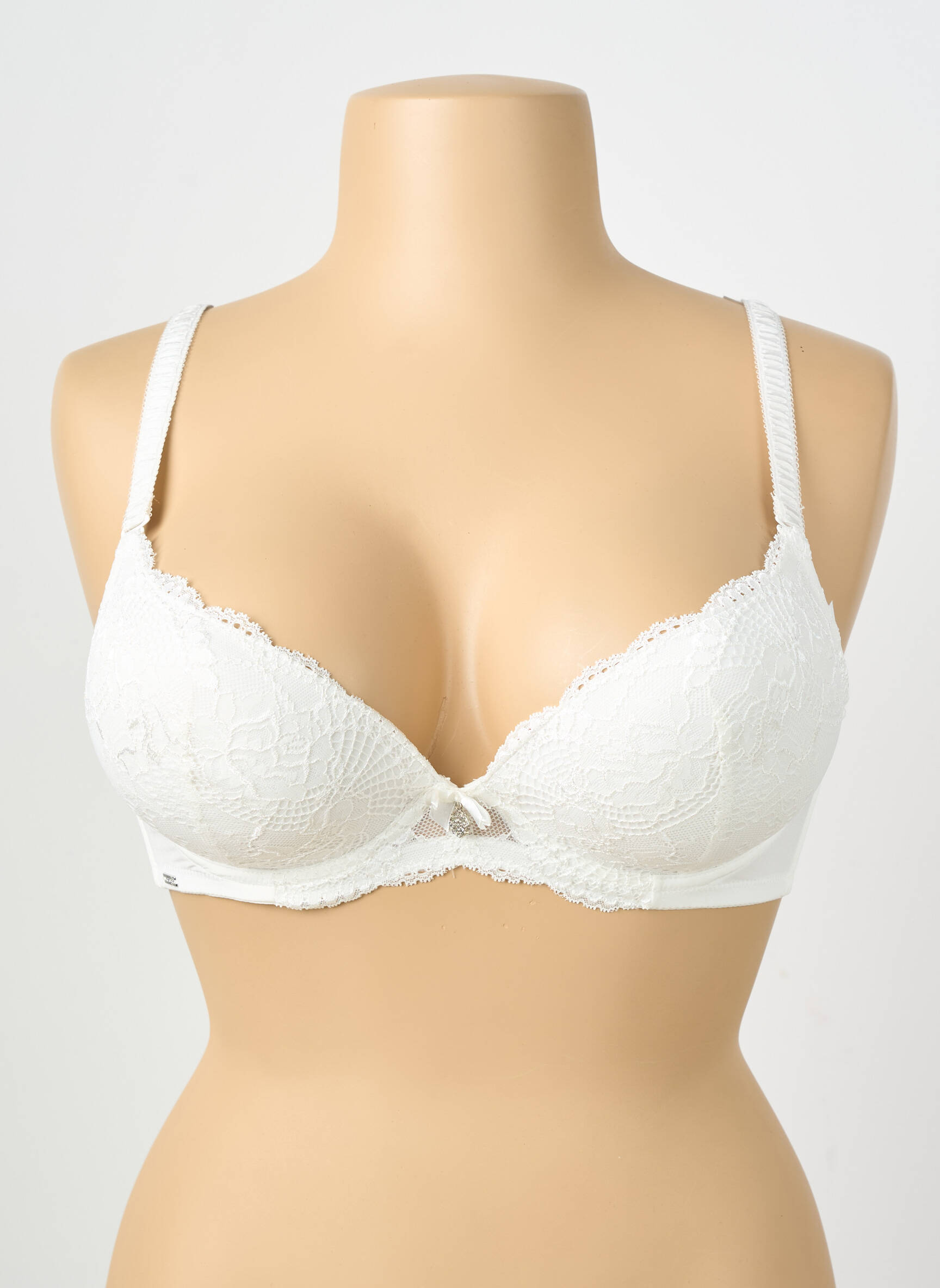Soutien-gorge effet matière satinée haut soutien-gorge moulé beige VALEGE femme