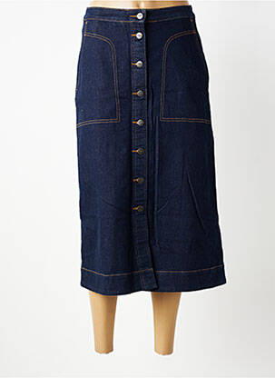 Jupe longue coupe droite bleu COUTURIST femme