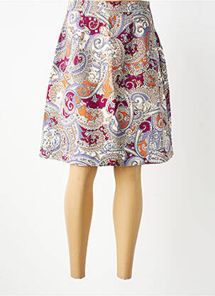Jupe mi-longue taille à pinces beige COUTURIST femme