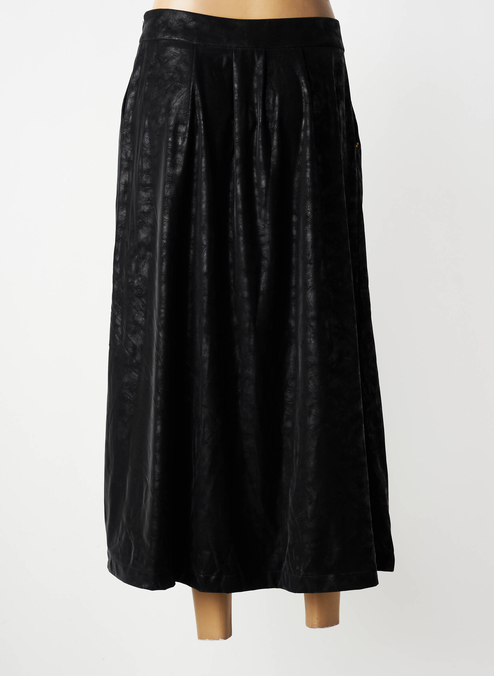 Jupe longue fermeture zip latéral noir COUTURIST femme