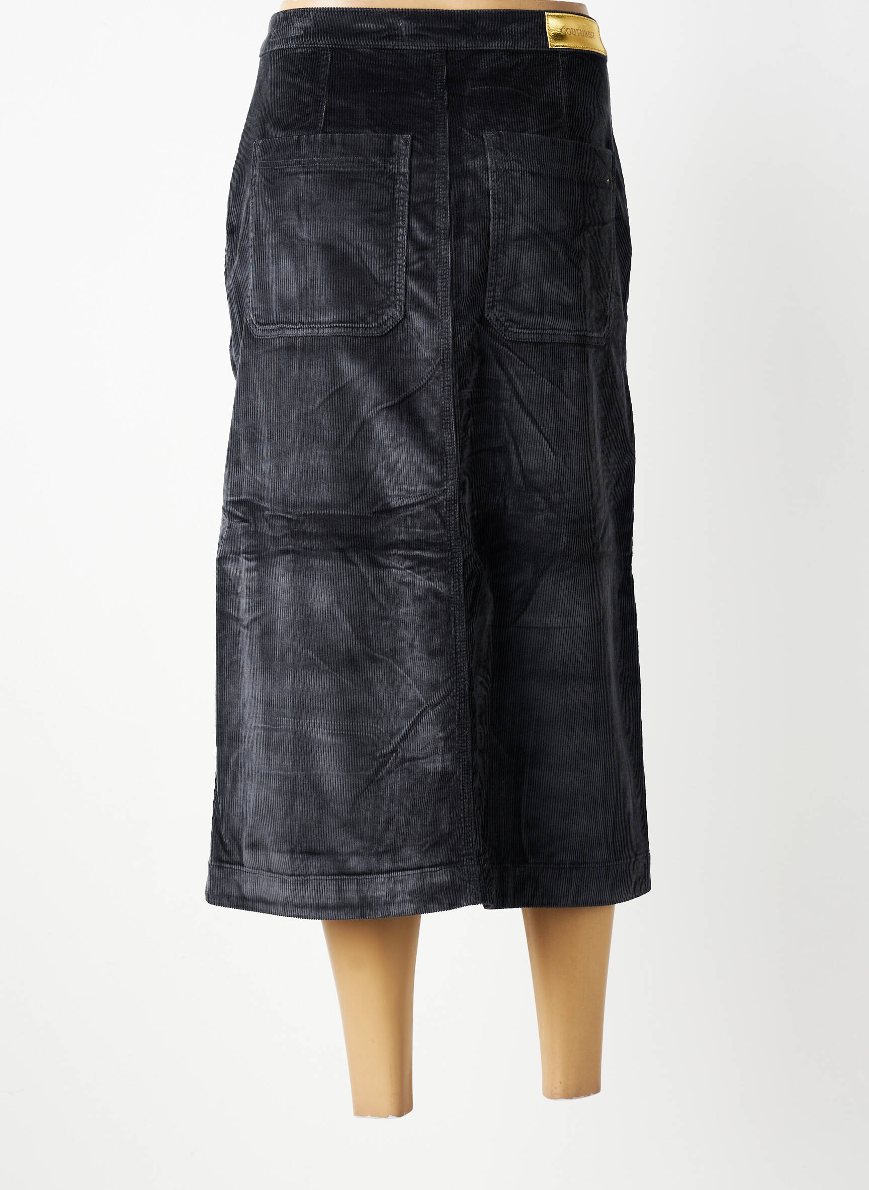 Jupe longue coupe droite gris COUTURIST femme