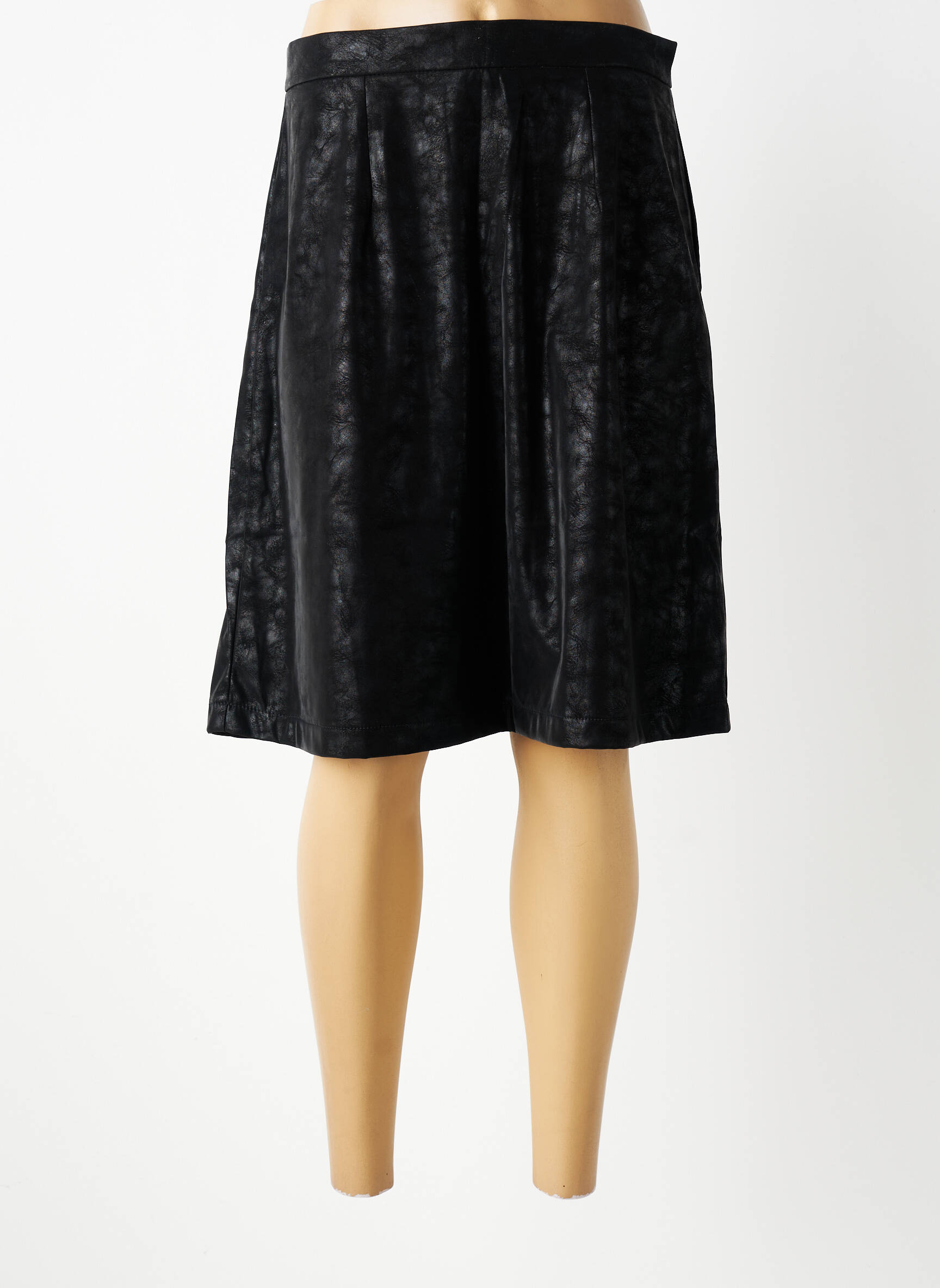 Jupe mi-longue taille à pinces noir COUTURIST femme