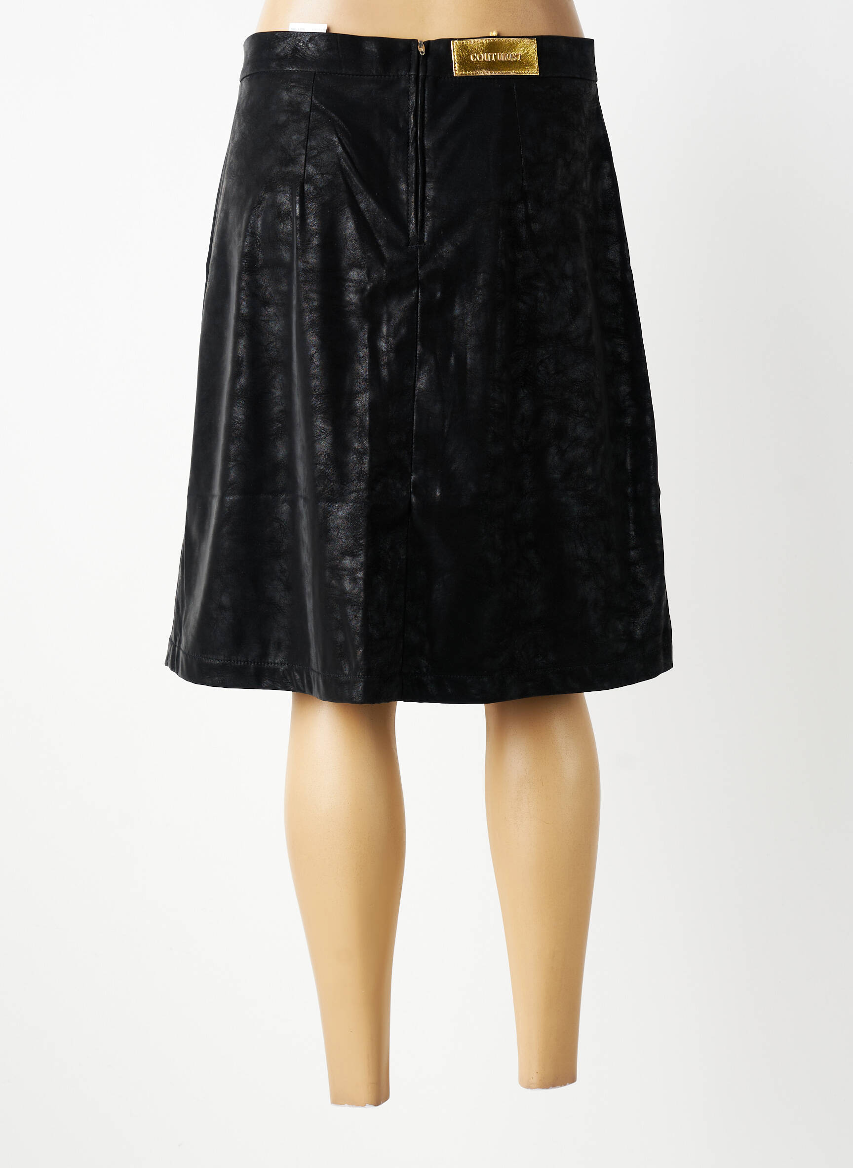 Jupe mi-longue taille à pinces noir COUTURIST femme