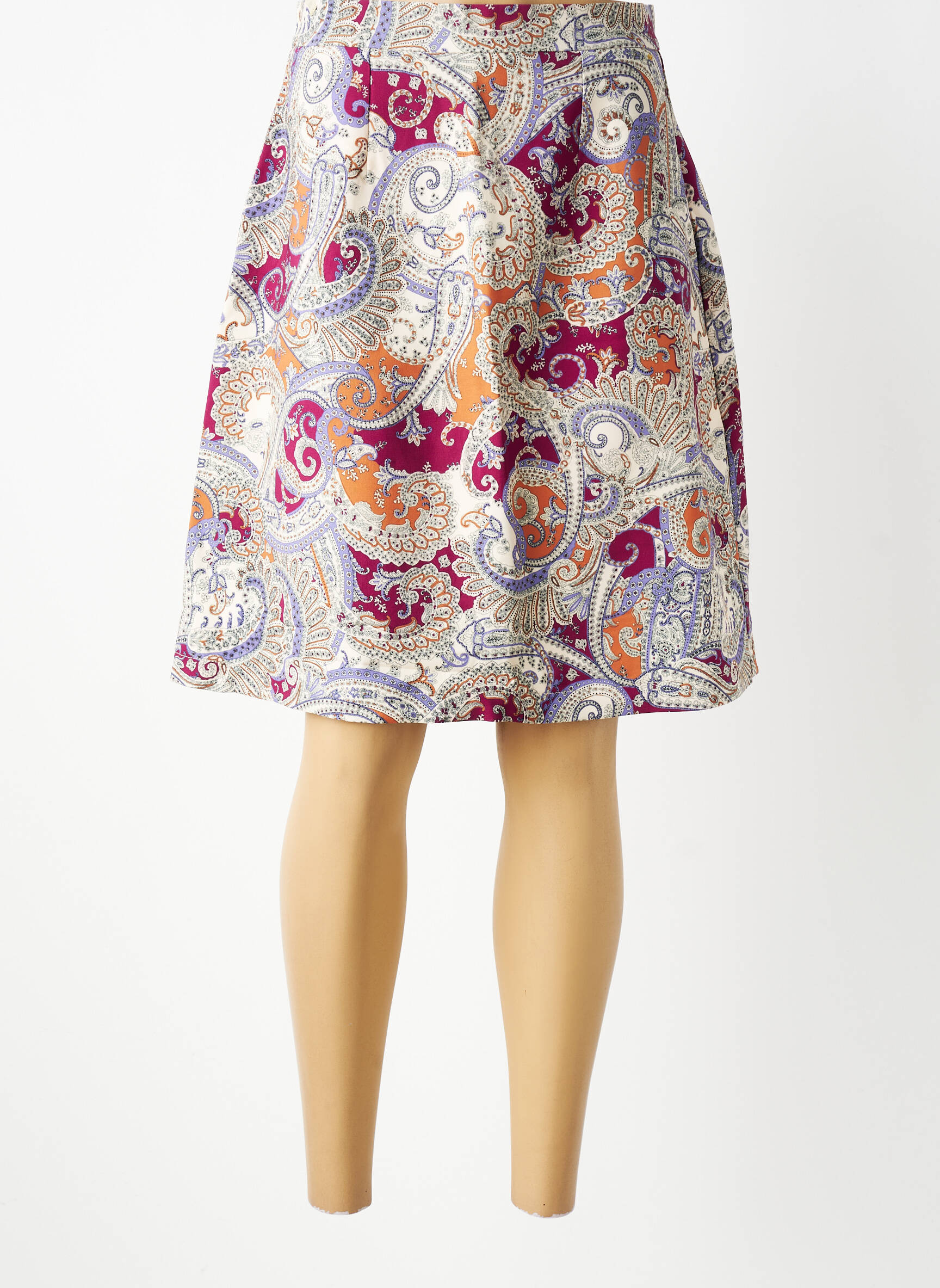 Jupe mi-longue taille à pinces beige COUTURIST femme
