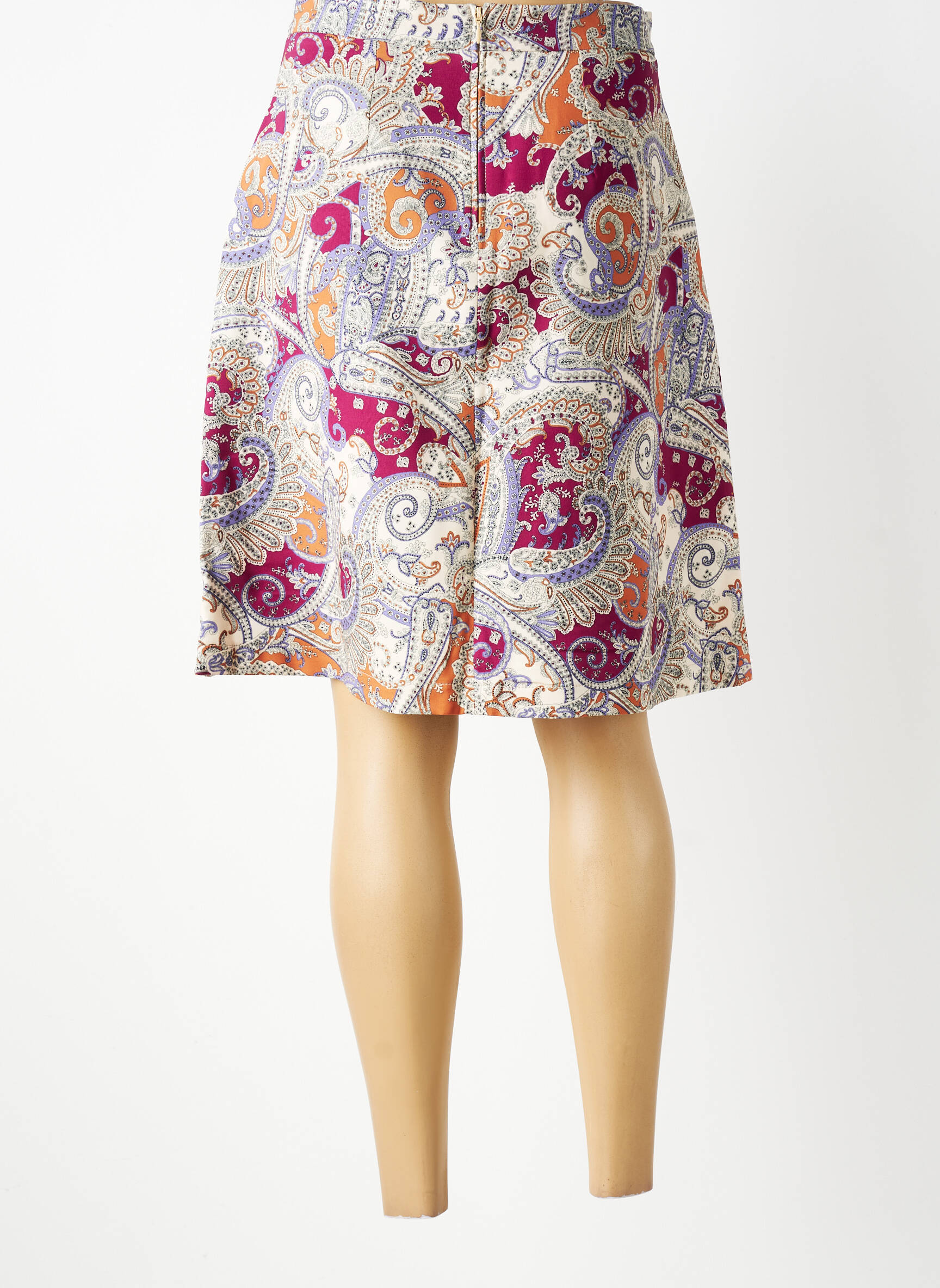 Jupe mi-longue taille à pinces beige COUTURIST femme